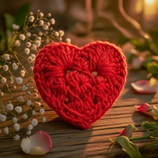 Crochet Heart Coaster Pattern | Granny Square PDF + Video Tutorial