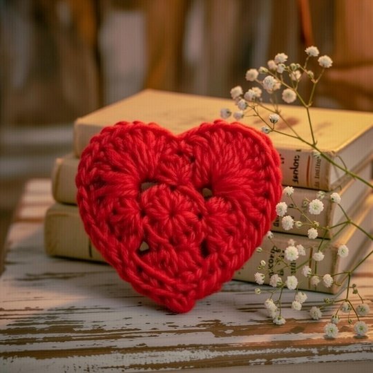 Crochet Heart Coaster Pattern | Granny Square PDF + Video Tutorial