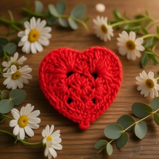 Crochet Heart Coaster Pattern | Granny Square PDF + Video Tutorial