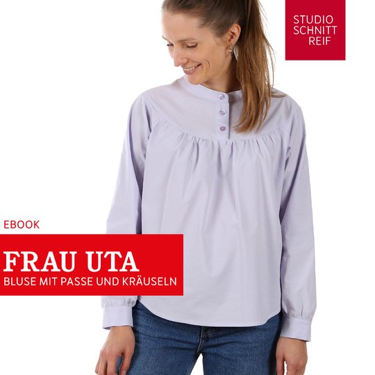 FRAU UTA •  Bluse mit runder Passe und Kräuseln, e-book