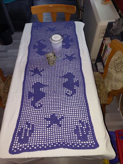 Tischläufer Maritim Seepferdchen Häkelanleitung