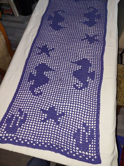 Tischläufer Maritim Seepferdchen Häkelanleitung