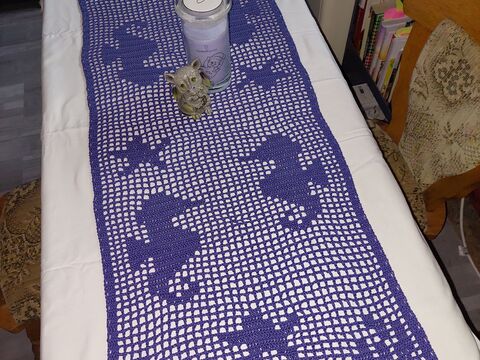 Tischläufer Maritim Seepferdchen Häkelanleitung