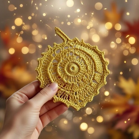 Boho Crochet Leaf Coaster Pattern – Instant Download PDF + Video Tutorial