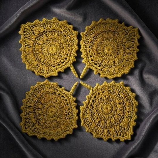 Boho Crochet Leaf Coaster Pattern – Instant Download PDF + Video Tutorial