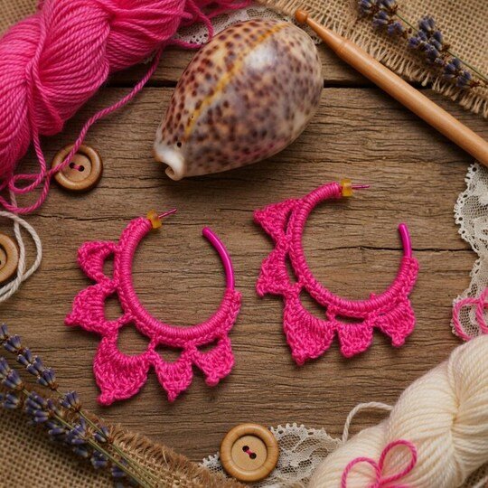 Crochet Hoop Earrings PDF + Video Tutorial in English Only
