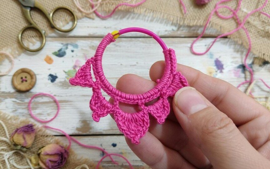 Crochet Hoop Earrings PDF + Video Tutorial in English Only