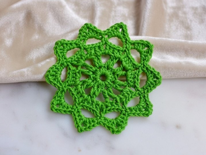 Round Crochet Coaster Pattern | Easy Motif PDF + Video Tutorial