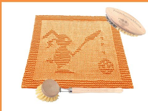 gestricktes Osterhasen Deckchen Spültuch „ Hasi bemalt Osterei “ Anleitung