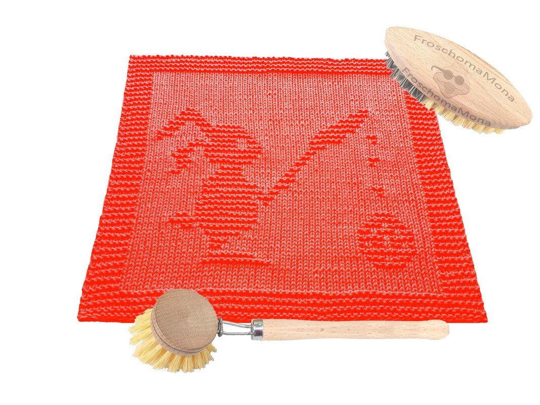 gestricktes Osterhasen Deckchen Spültuch „ Hasi bemalt Osterei “ Anleitung