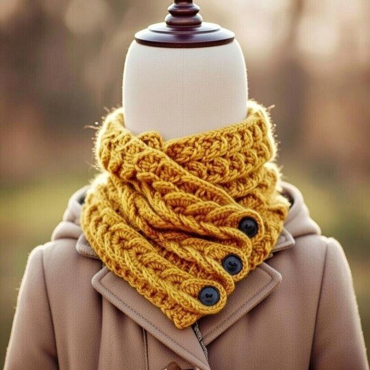 Braided Crochet Scarf Pattern – Double Layered Cowl PDF + Video