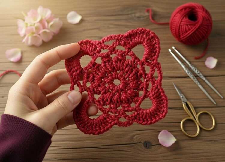Crochet Square Coaster PDF + Video Tutorial (English Only)