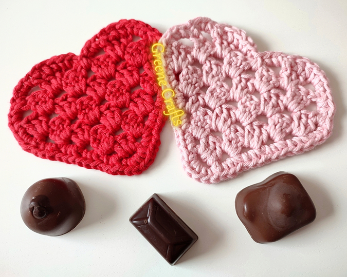 Granny Stitch Heart Coaster - Crochet Pattern