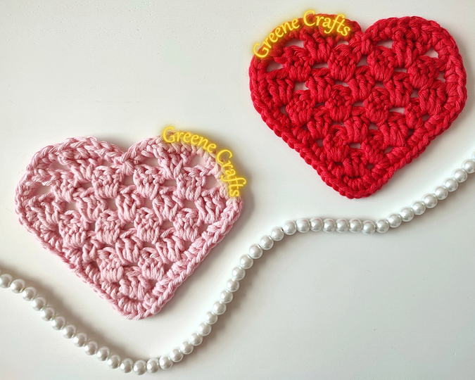 Granny Stitch Heart Coaster - Crochet Pattern