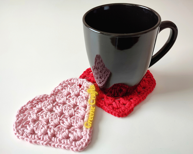 Granny Stitch Heart Coaster - Crochet Pattern