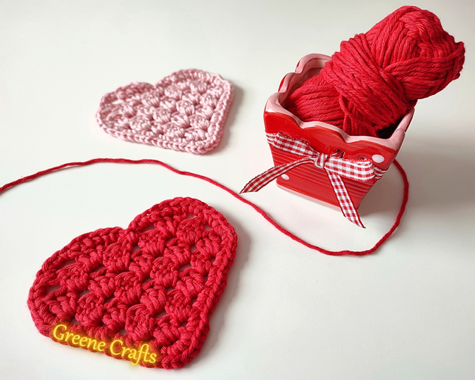 Granny Stitch Heart Coaster - Crochet Pattern