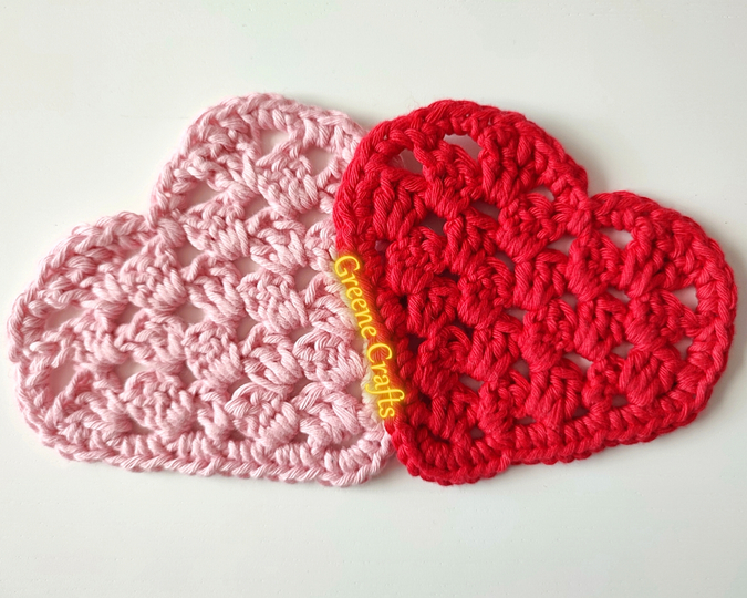 Granny Stitch Heart Coaster - Crochet Pattern