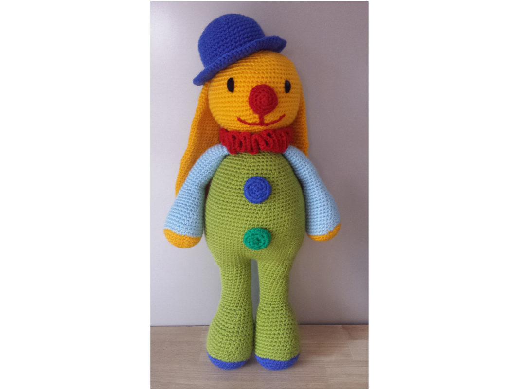crochet pattern bunny clown, crochet bunny, crochet clown, clown bunny - Image 5