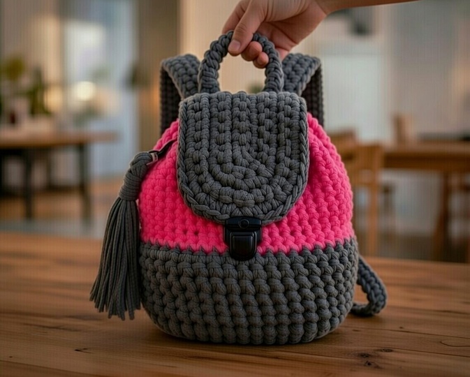 Crochet Backpack Pattern PDF – DIY Crochet Bag Video English Tutorial