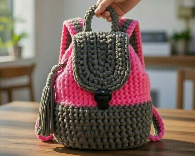 Crochet Backpack Pattern PDF – DIY Crochet Bag Video English Tutorial