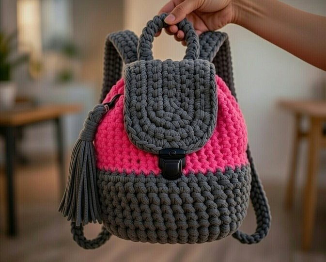 Häkel-Rucksack – DIY Häkel-Tasche Tutorial PDF (Anfängerfreundlich, Video-T