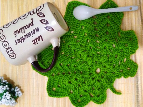 Crochet Leaf Coaster Pattern PDF with Video Tutorial