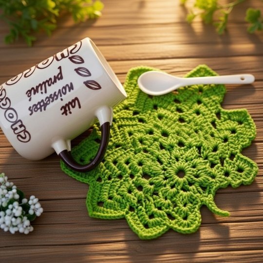 Crochet Leaf Coaster Pattern PDF with Video Tutorial