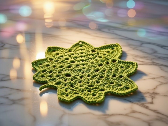 Crochet Leaf Coaster Pattern PDF with Video Tutorial
