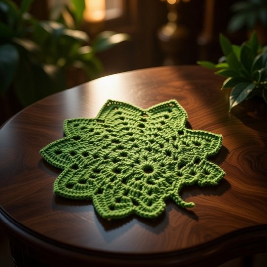Crochet Leaf Coaster Pattern PDF with Video Tutorial