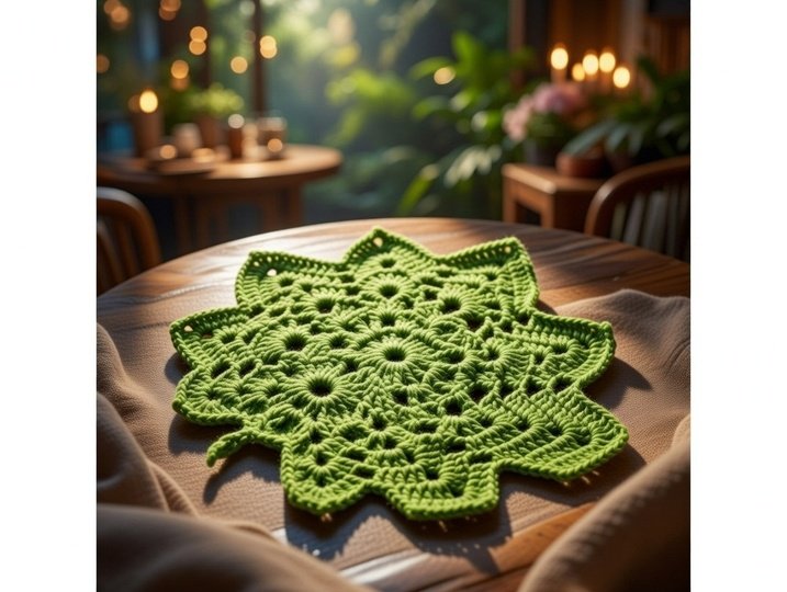 Crochet Leaf Coaster Pattern PDF with Video Tutorial