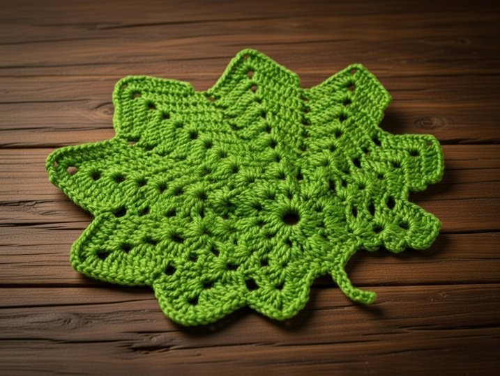 Crochet Leaf Coaster Pattern PDF with Video Tutorial
