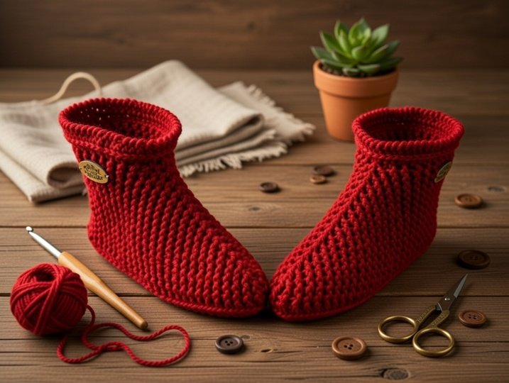Crochet Slipper Boot Pattern • Adult Women PDF + Video Tutorial