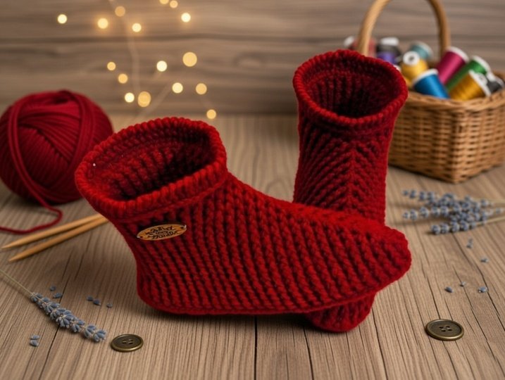 Häkelanleitung Hausschuh-Stiefel • Damen PDF + Video Tutorial