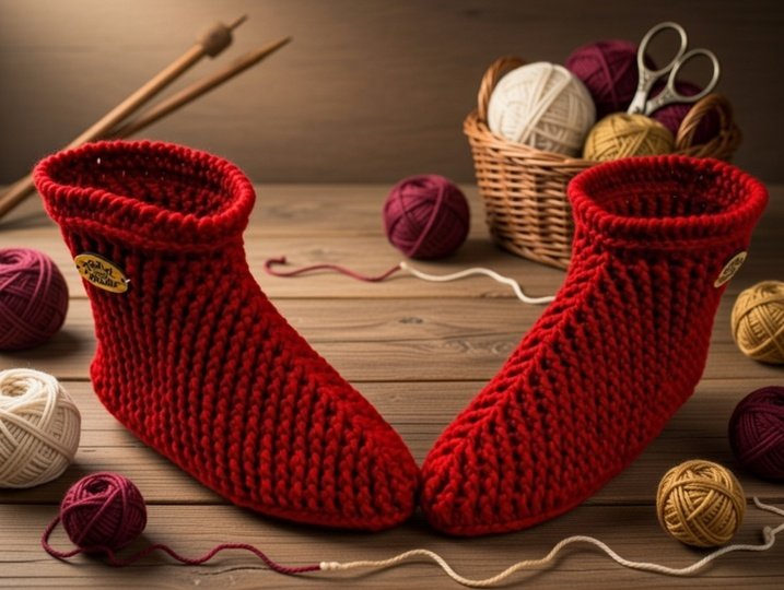 Häkelanleitung Hausschuh-Stiefel • Damen PDF + Video Tutorial