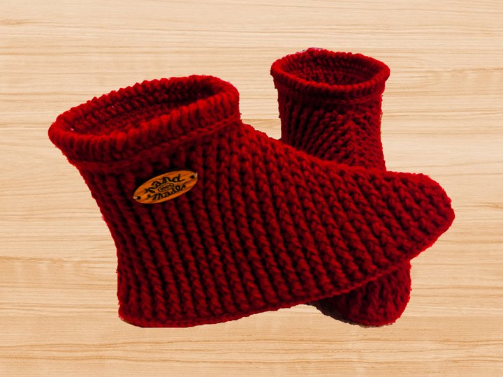 Häkelanleitung Hausschuh-Stiefel • Damen PDF + Video Tutorial