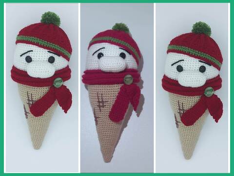 Häkelanleitung / Amigurumi / Weihnachts-Eistüte