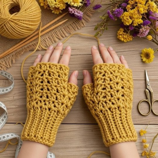 Crochet Fingerless Gloves Pattern – Easy PDF + Video Tutorial