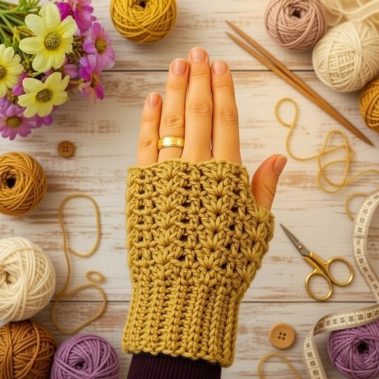 Crochet Fingerless Gloves Pattern – Easy PDF + Video Tutorial