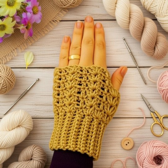 Crochet Fingerless Gloves Pattern – Easy PDF + Video Tutorial
