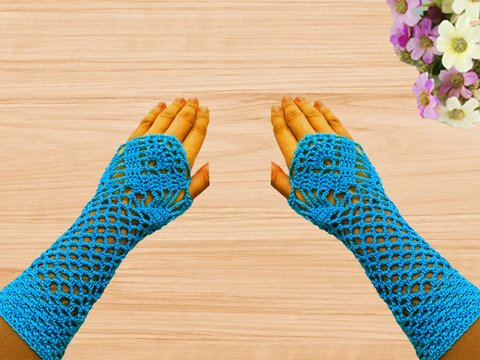 Crochet Fingerless Gloves Pattern – PDF + Video Tutorial, Easy Winter Mitte
