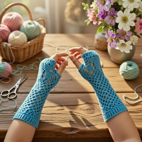 Crochet Fingerless Gloves Pattern – PDF + Video Tutorial, Easy Winter Mitte