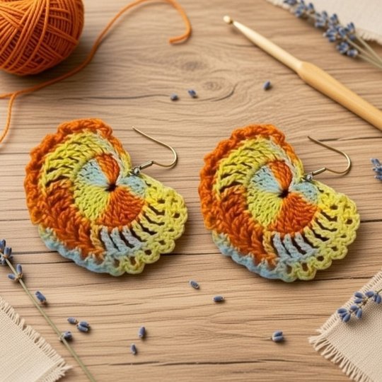 Crochet Heart Earrings Pattern – PDF + English Video Tutorial