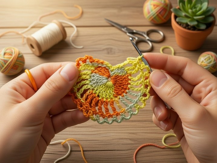 Crochet Heart Earrings Pattern – PDF + English Video Tutorial
