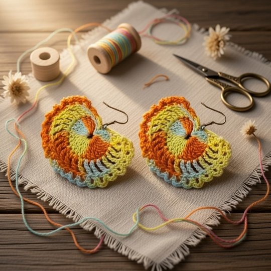 Crochet Heart Earrings Pattern – PDF + English Video Tutorial