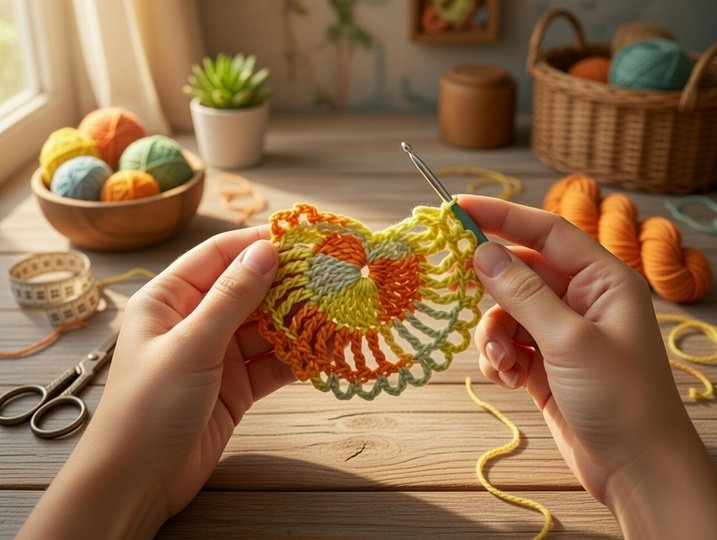 Crochet Heart Earrings Pattern – PDF + English Video Tutorial