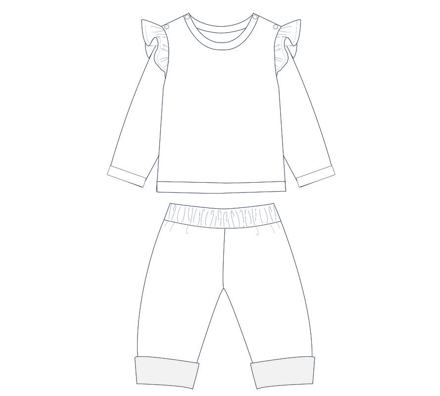 sewing pattern baby set SOPHIE &amp; FIOCCO photo tutorial 0m/1m–3y/4y