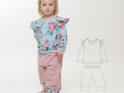Schnittmuster Set: Sweatshirt „Sophie“ & Wendehose „Fiocco“ (0M–4Y)