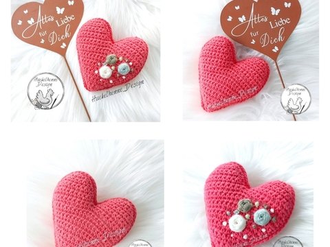 Häkelanleitung "Herz mit Röschen"