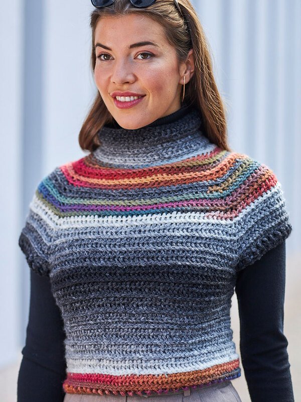 KURZPULLI WONDER-STRIPES, gehäkelt - Bild 2