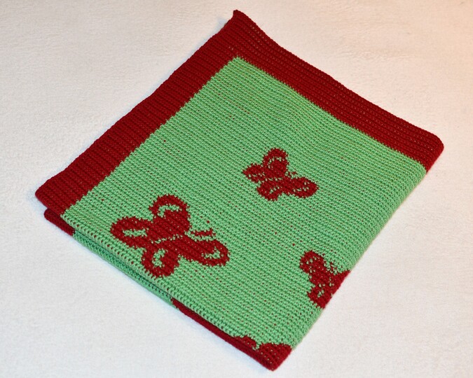 Crochet pattern baby blanket "Happiness"